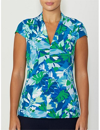 CORA PALM JERSEY TOP