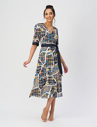 ASH TRUE WRAP MIDI DRESS