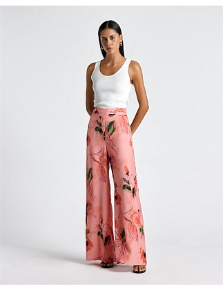 WATERCOLOUR FLORAL WIDE LEG PANT