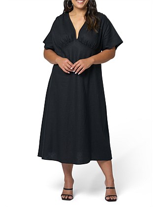 INDIGO TONIC - EDDIE LINEN MIDI DRESS