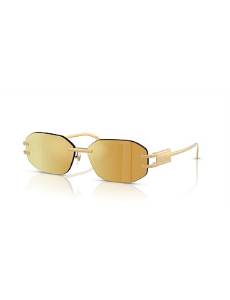 Irregular GOLD BROWN MIRROR GOLD Sunglasses