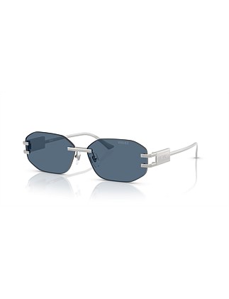 Irregular SILVER DARK BLUE Sunglasses