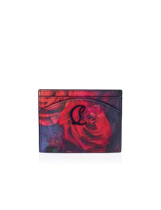 LOUBI54 CARD HOLDER CALF PARIS ROSES MULTI/NAVY