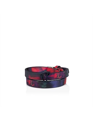 W CL LOGO BRACELET 10 DOUBLE CALF PARIS ROSES MULTI/NAVY