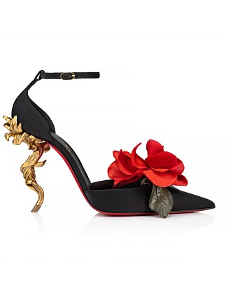 BELLAROSE 100 CREPE SAT/LIN/GALVA HEEL BLACK/LIN BLACK