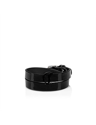 W CL LOGO BRACELET 10 DOUBLE PATENT VOG BLACK