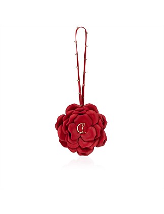 BAG CHARM ROSE 3D NAPPA/PETALS LOUBI/GOLD