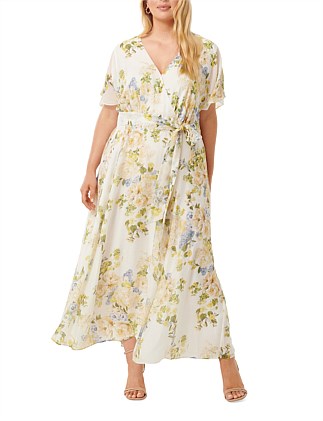 MELAINA CURVE WRAP MIDI DRESS