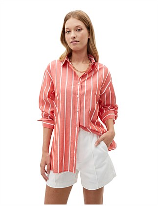 VOILE OVERSIZED STRIPE SHIRT