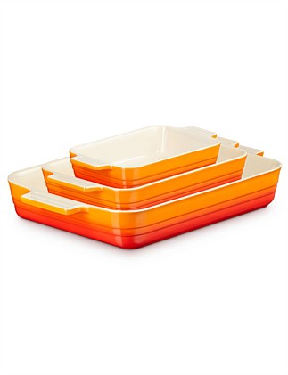 CLASSIC RECTANGULAR DISHES SET OF 3 18/26/32CM VOLCANIC