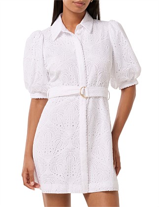 BRYONY EMBROIDERED SHIRT MINI DRESS