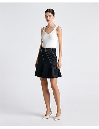 TOPSTITCHED PANELLED MINI SKIRT