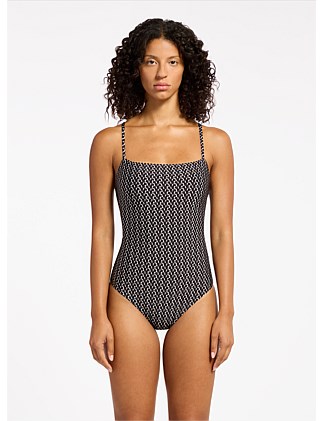 Square Neck One Piece Swimsuit