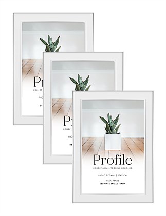 Eternal Solid Metal Photo Frame 4x6in White (3 Pack)