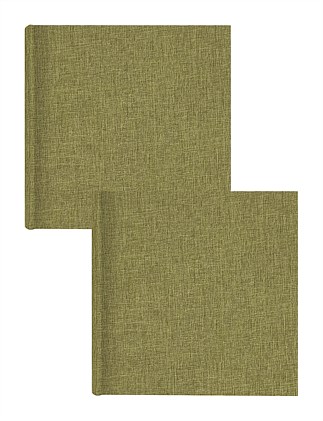 Plush Linen Photo Album Duck Egg Green - 200 photos - 2 Pack Bundle