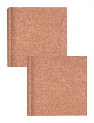 Plush Linen Photo Album Nutmeg - 200 photos - 2 Pack Bundle