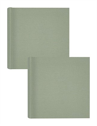 Plush Linen Photo Album Sage - 200 photos - 2 Pack Bundle