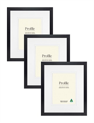 Australian Made Timber Photo Frame 10x12in/6x8in Black (3 Pack)