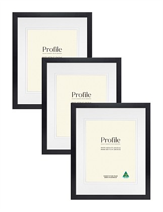 Australian Made Timber Photo Frame 11x14in/8x10in Black (3 Pack)