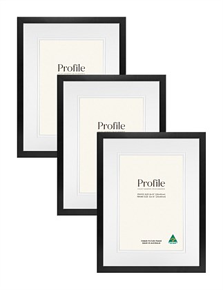 Australian Made Timber Photo Frame 12x16in/8x12in Black (3 Pack)