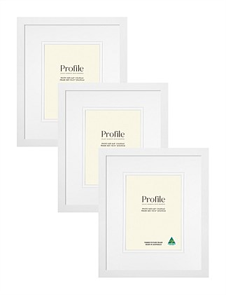 Australian Made Timber Photo Frame 10x12in/6x8in White (3 Pack)