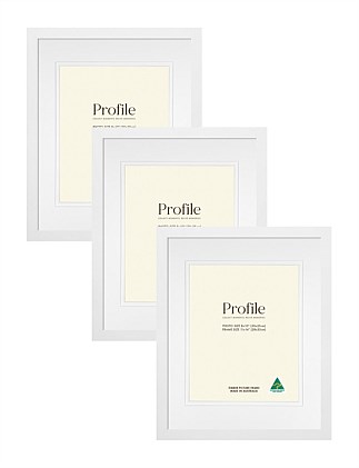 Australian Made Timber Photo Frame 11x14in/8x10in White (3 Pack)