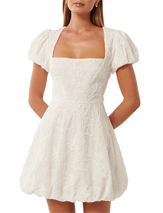 MAEVE BUBBLE HEM BRODERIE MINI DRESS