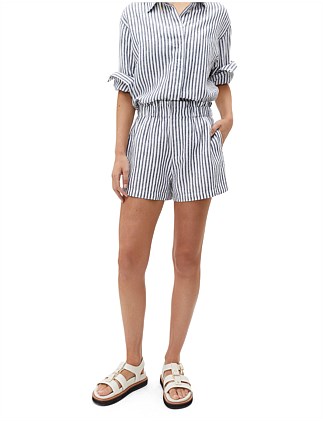 LINEN PAPERBAG STRIPE SHORT