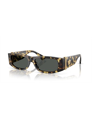 Rectangle BROWN YELLOW HAVANA DARK GREY Sunglasses