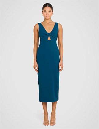 KERRY TWIST FRONT MIDI DRESS