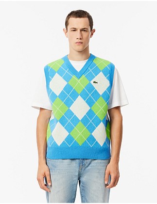 Fall Intarsia Argyle Vest