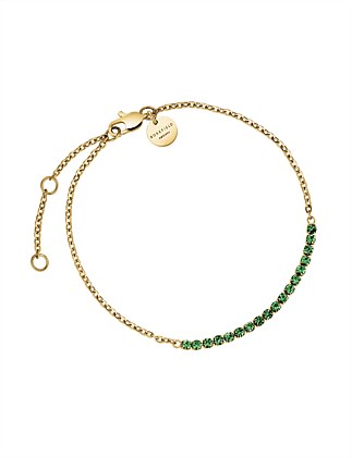 ROSEFIELD TENNIS EMERALD GOLD BRACELET