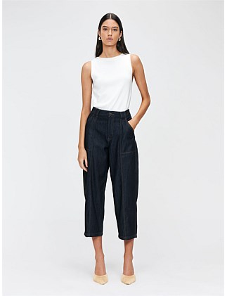 TENCEL DENIM BARREL LEG PANT