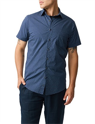 SOUTHCOTE SHORT SLEEVE SPORTS FIT SHIRT - NAVY