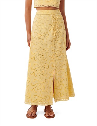 EMELIA BRODERIE MIDI SKIRT