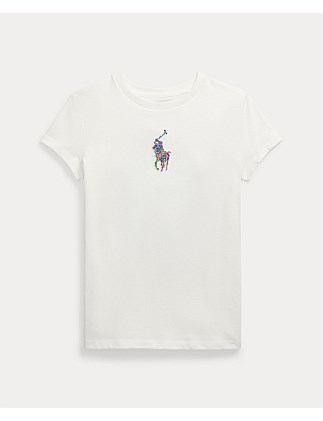 Floral Big Pony Cotton Jersey Tee (7 Yrs- 12 Yrs)