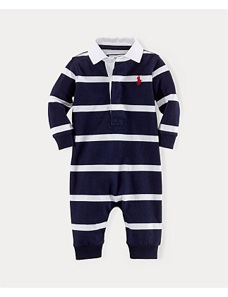 Striped Cotton Jersey Rugby Coverall (NB ¿ 12 Mths)