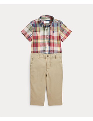 Madras Shirt & Stretch Chino Pant Set (3 Mths ¿ 24 Mths)