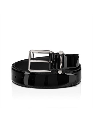 CHAMBELISS BELT 35 MM PATENT/NIGHT STRASS BLACK/SILVER