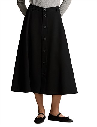 WOOL CREPE BUTTONED SKIRT