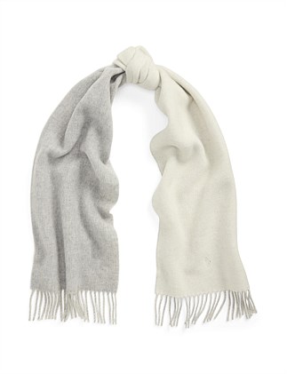 FRINGE-TRIM WOOL SCARF