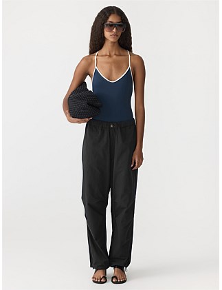 crushed cotton parachute pant