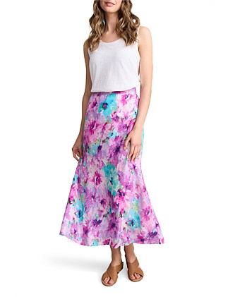 PRINTED MIDI SKIRT - MULTI