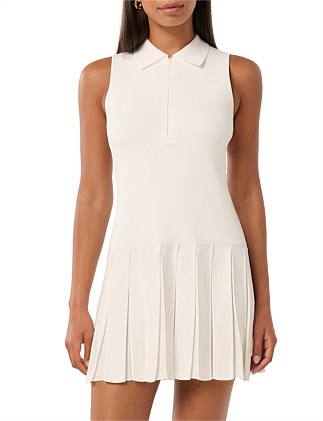 LULU PLEATED HEM KNIT MINI DRESS