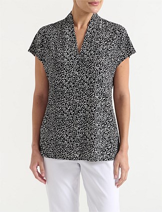 HIGH NECK SHORT SLEEVE TOP