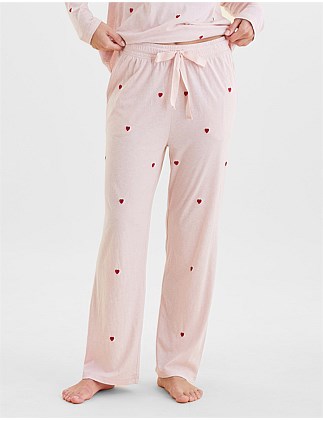 Jada Hearts Cotton Straight Leg Pant