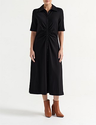 PONTE ROUCHED DRESS