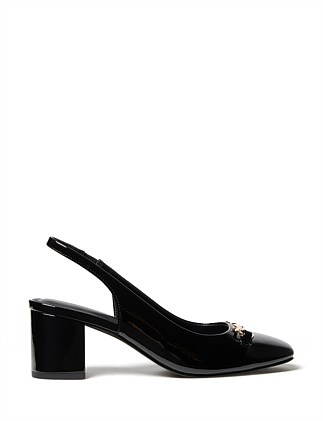 VALERIA BIT TRIM SLINGBACK BLOCK HEELS