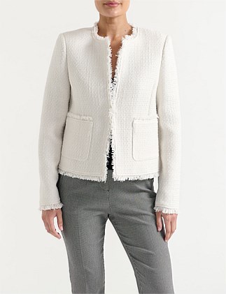 COLLARLESS FRINGED JACKET