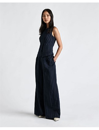 PINSTRIPE WRAP FRONT TOP